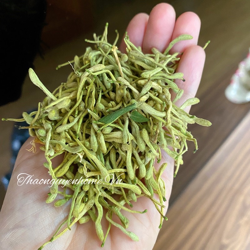 Trà hoa kim ngân nguyên nụ mập tròn phủ lông tơ, không vỡ hoa