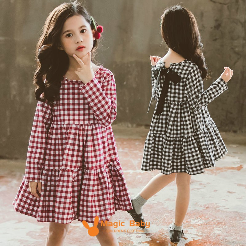 Đầm Ca Rô Phong Cách Hàn Quốc Thời Trang Cho Bé Gái
