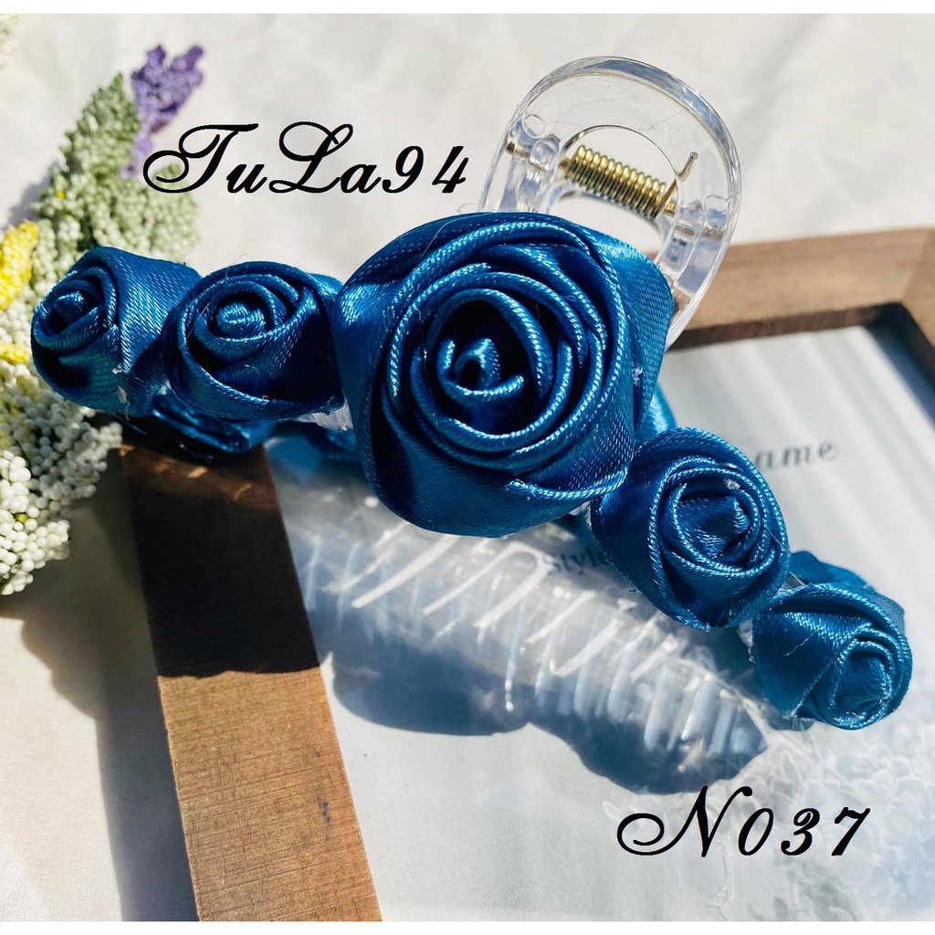 Kẹp Tóc Ngoạm Hoa Hồng 3D Sang Chảnh Phong Cách Retro Hàn Quôc nhiều màu TuLa94