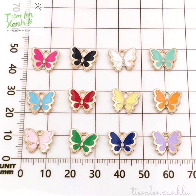 Charm hình bướm nhiều màu sắc làm đồ trang sức DIY