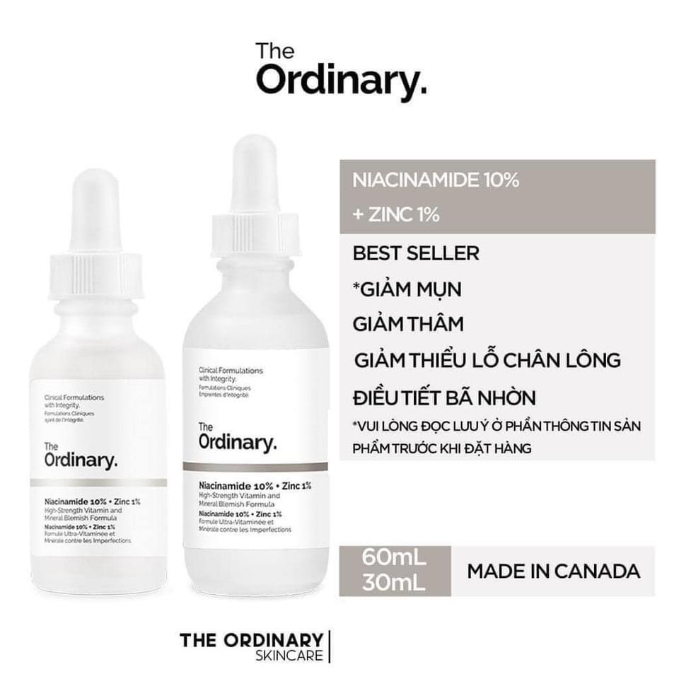 Tinh chất, serum Niacinamide 10% + Zinc 1%-The Ordinary