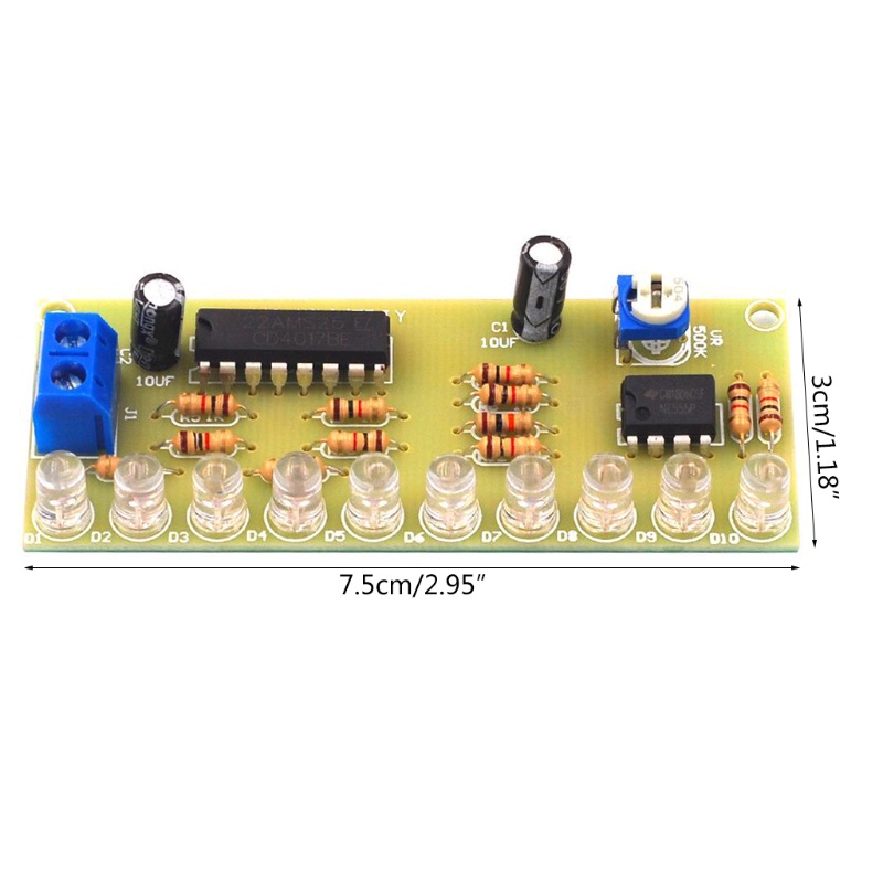 Bảng Mạch Điện Tử 10 Bóng Đèn LED 4.5-6V