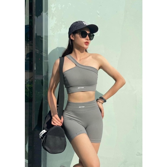 Sale Set botee chéo vai về hàng Loại 1 logo thêu tập gym yoga