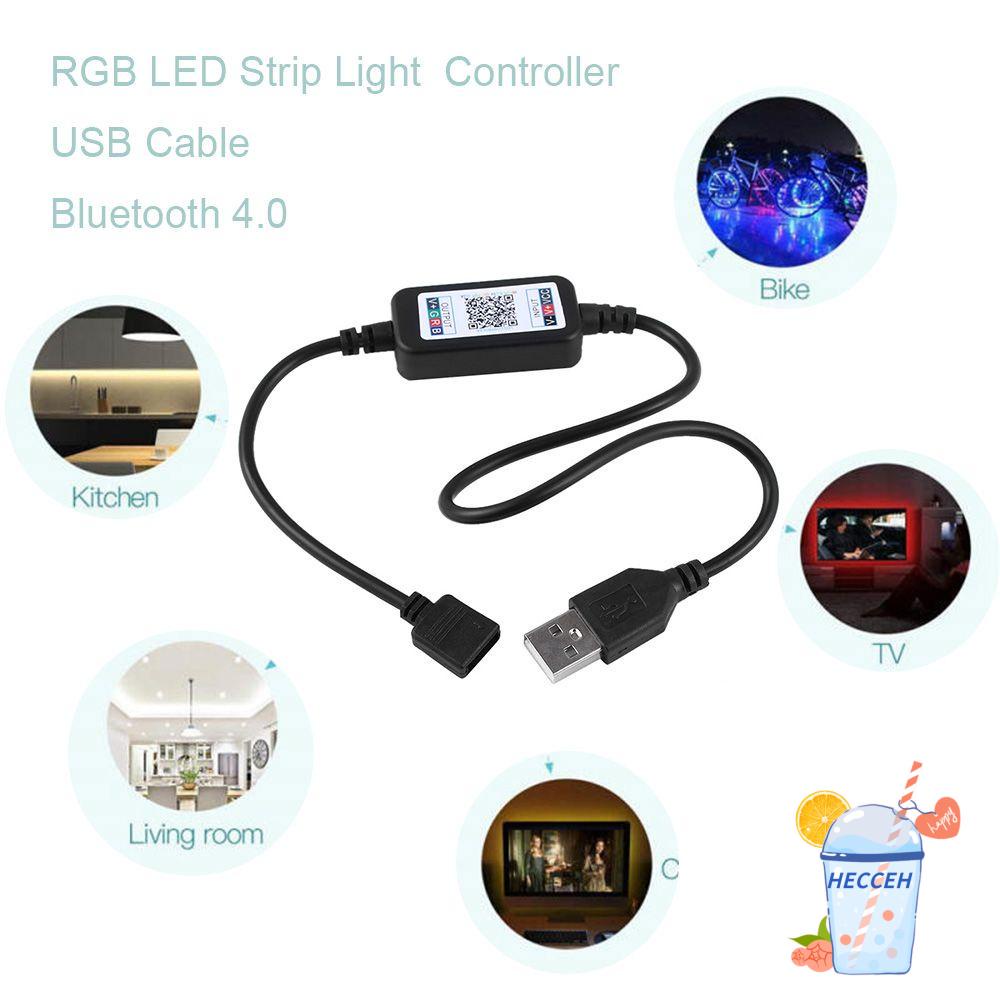 HECCEH Cáp USB nóng Bluetooth linh hoạt Bộ điều khiển ánh sáng dải LED RGB 4.0 LED không dây Mini 5-24V Điều khiển điện thoại thông minh thực tế