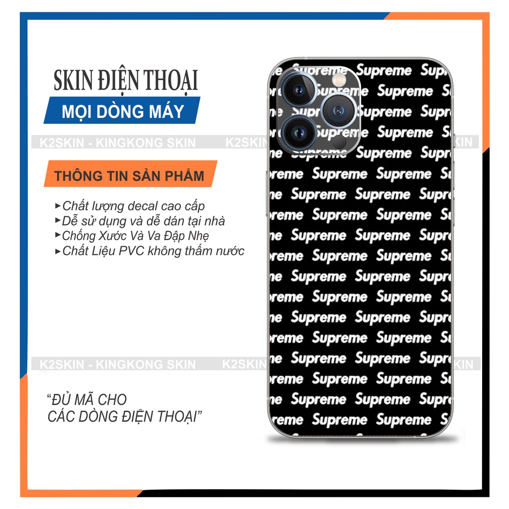 Miếng dán Skin cho Android và  Iphone 6/7/8/x/xs/11/12pro/13promax/13/13pro ( Mã skin 138)