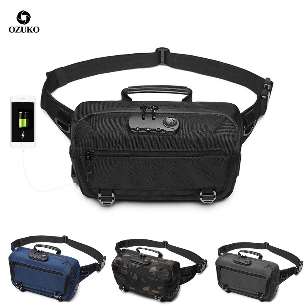 YILIONGDAQI Túi Đeo Chéo Chống Trộm Có Cổng Sạc USB Cho Nam