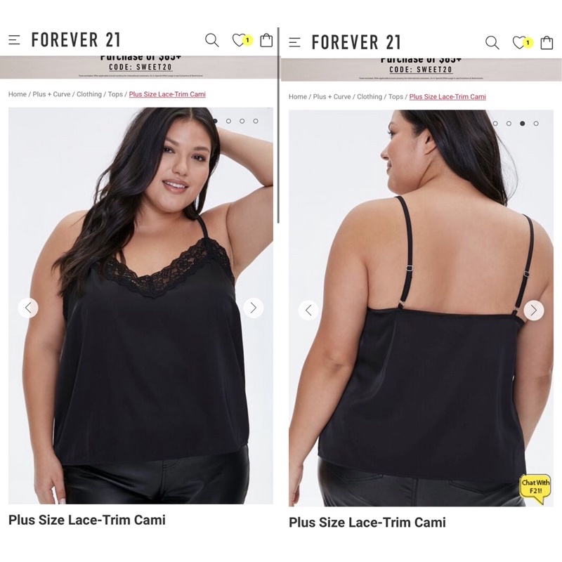 Áo dây f21 plus bigsize lụa viền ren