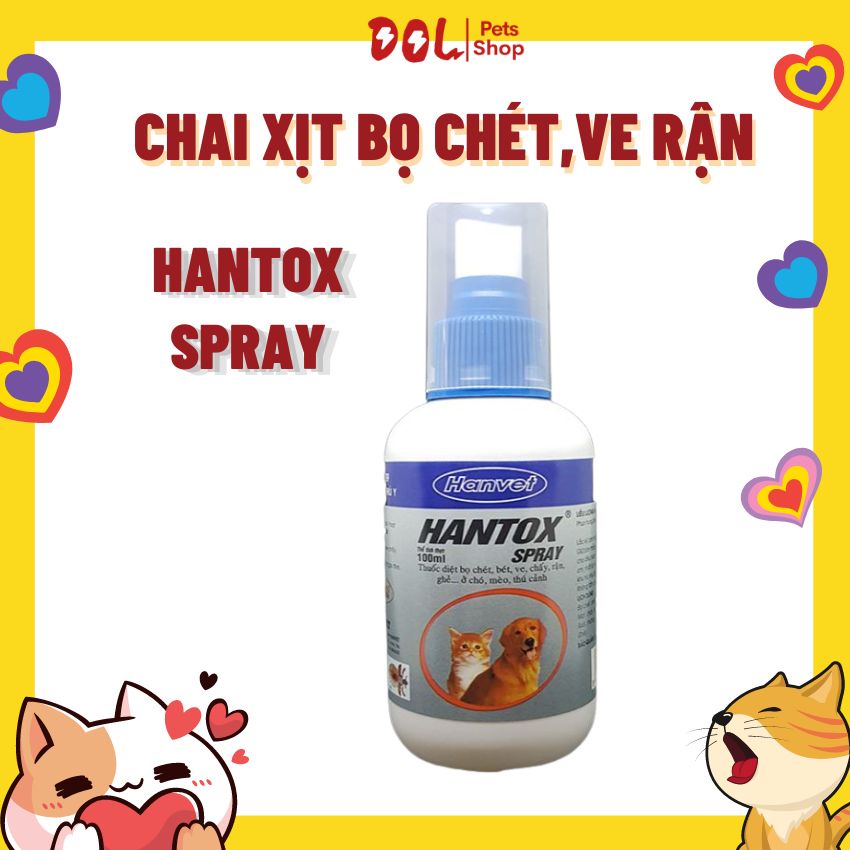 Xịt Hantox Spray Diệt Ve Ghẻ, Bọ Chét - chai 100ml