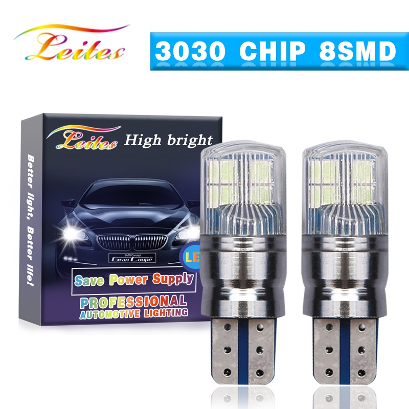 2 Bóng Đèn led canbus t10 w5w 3030 8smd dc12v-24v Siêu Sáng