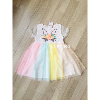 Đầm voan thỏ phối màu Next xuất xịn 2-8Y
