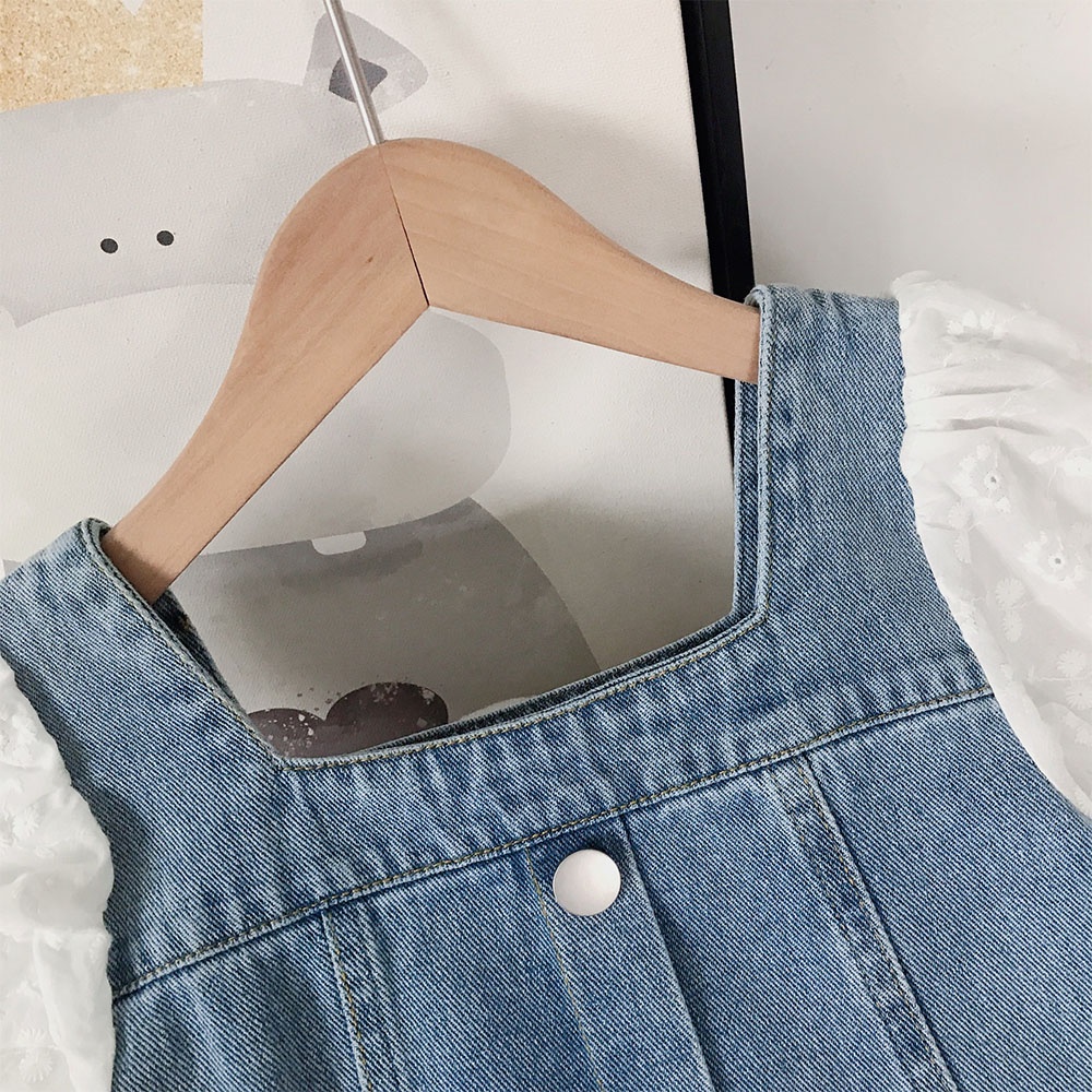 Đầm BEAR LEADER tay ngắn phối ren phong cách thời trang mùa hè cho bé gái 2-6 tuổi