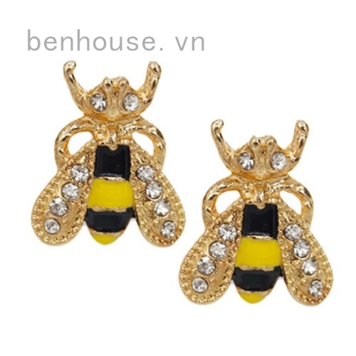 Khuyên Tai Hình Con Ong Đính Đá Pha Lê Nguyên Vòng