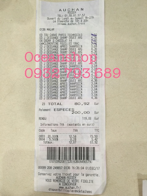 Dầu gội xả Dessange Pháp