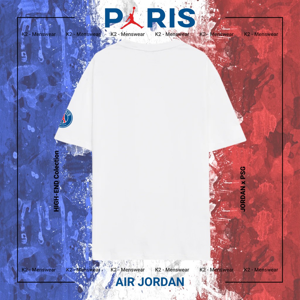Áo thun Air Jordan PSG, áo thun form oversize. Chất cotton mịn thấm hút mồ hôi
