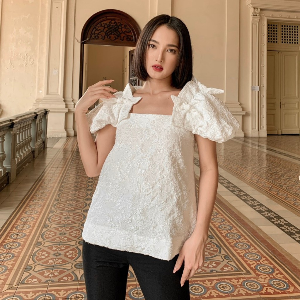 [Mã FATHANG5 giảm 10K đơn 50K] Áo tay phồng dáng A , Peace House Clothing