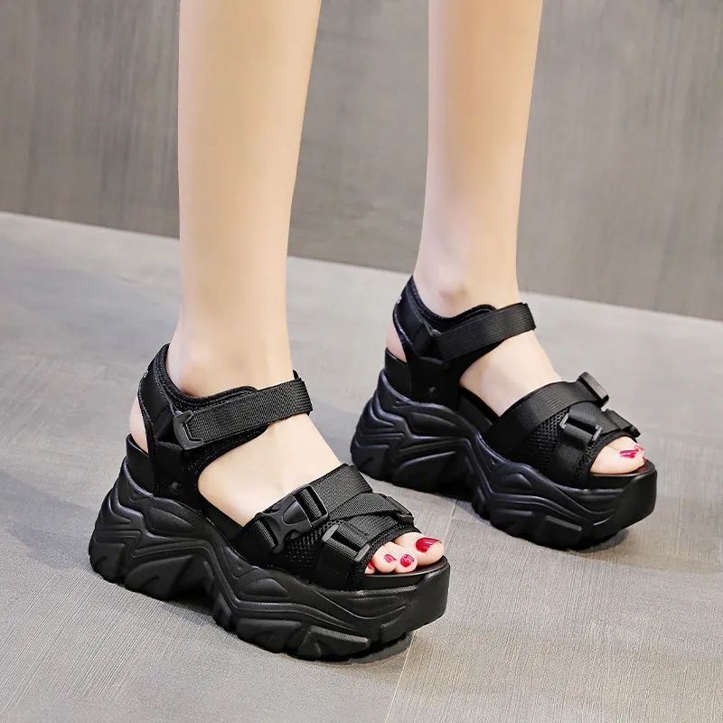 Giày Sandal Đế Xuồng Dày Phong Cách La Mã Thời Trang Mùa Xuân Mới