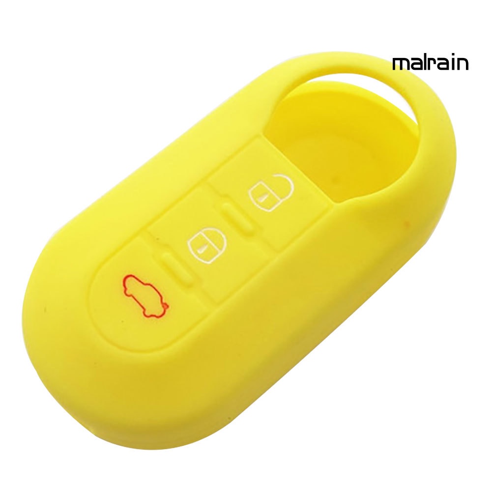 Vỏ Chìa Khóa Xe Hơi Bằng Silicone 3 Nút Cho Fiat 500