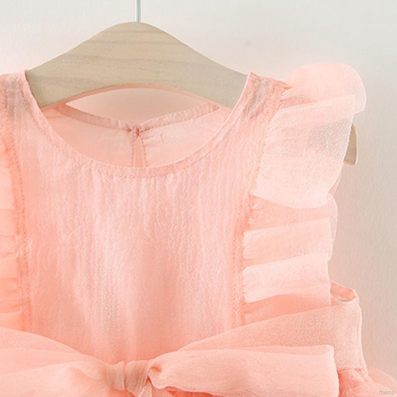 Đầm bé gái thắt nơ eo