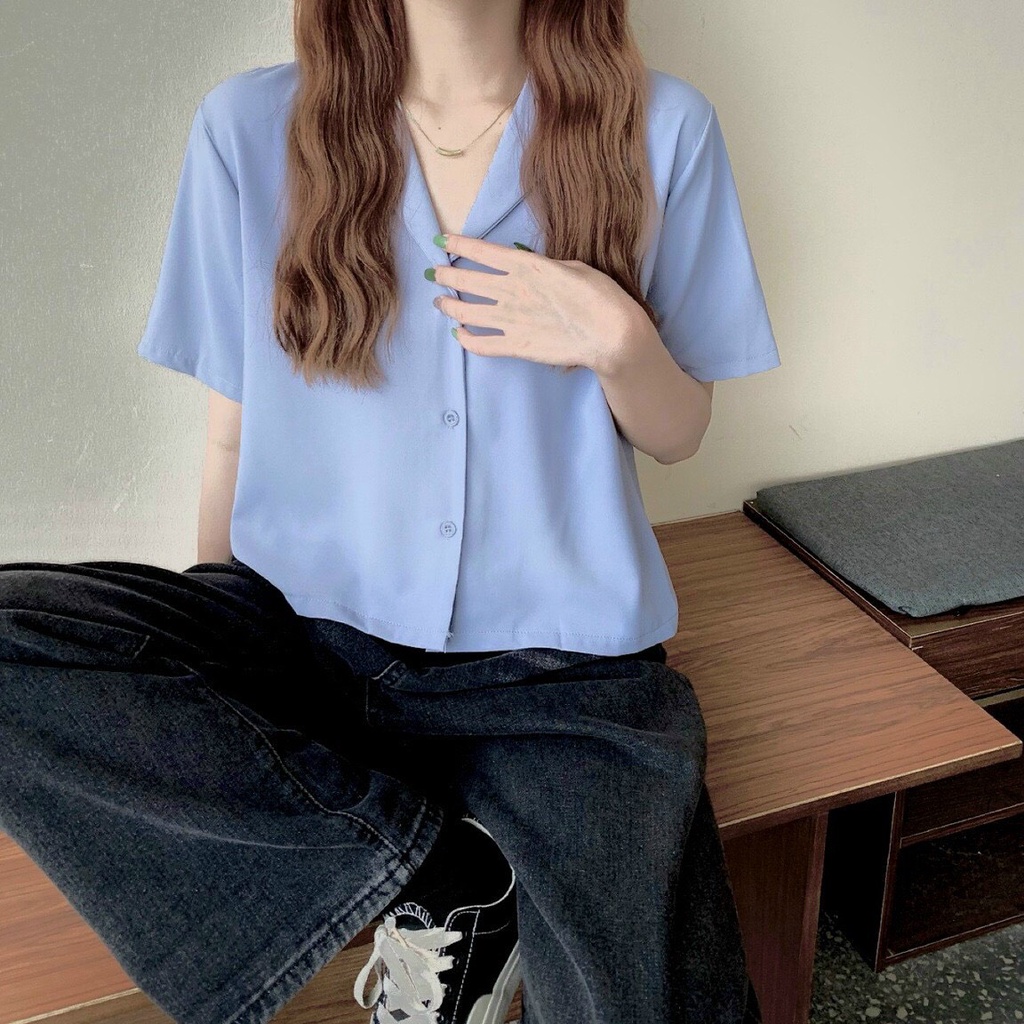 Áo Thun Trơn Nút Cổ Bẻ