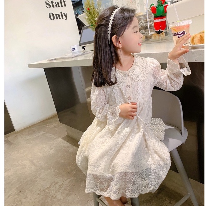 Váy đầm dài tay công chúa cho bé gái
