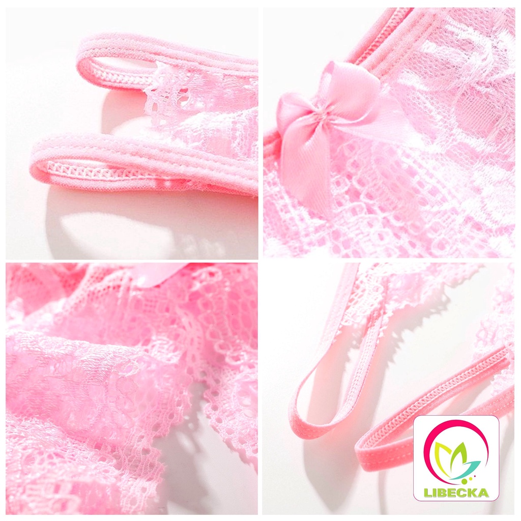 Quần lót nữ lọt khe dễ thương Ren xuyên thấu xẻ đáy phong cách Hàn Quốc đẹp cao cấp Sexy gợi cảm quyến rũ LIBECKA QLK11