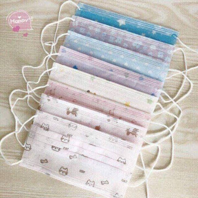 Combo 10 khẩu trang y tế người lớn in hình kute | BigBuy360 - bigbuy360.vn