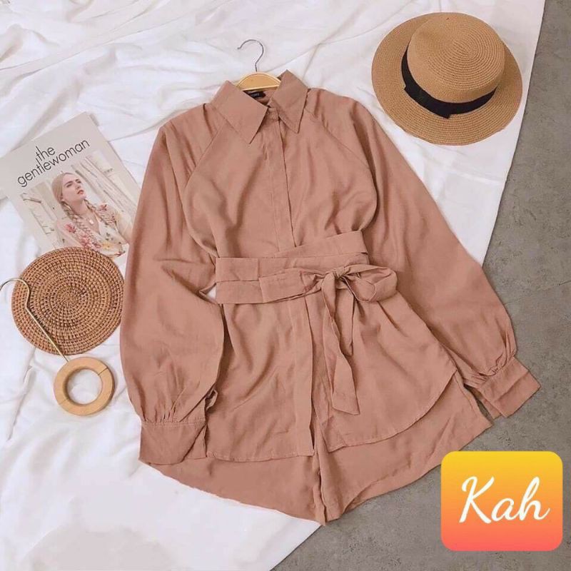 SET ĐẦM KÈM QUẦN BUỘC EO XINH