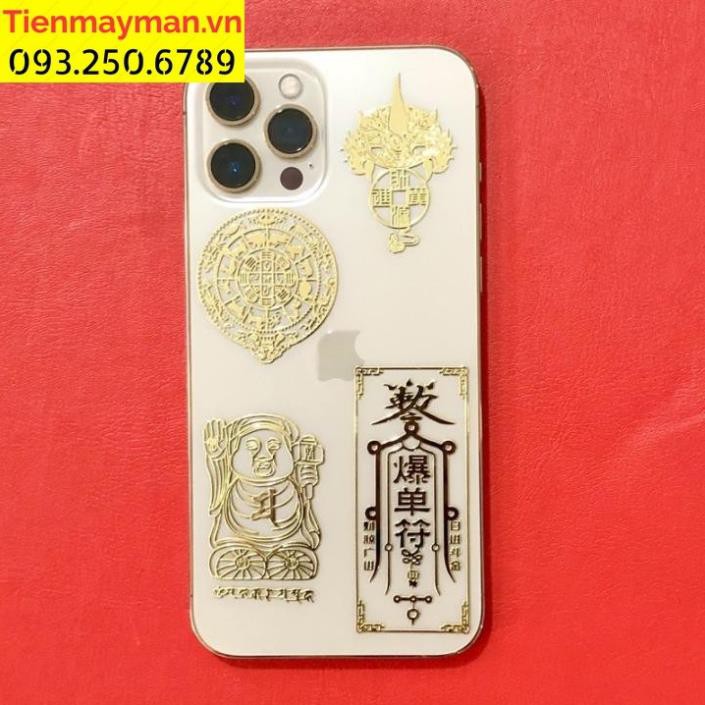 Bộ 4 Linh Phù Tài Lộc Thần Tài + T.iền Vô + Chuyển Vận + Thu Hồi Nợ dán điện thoại , laptop