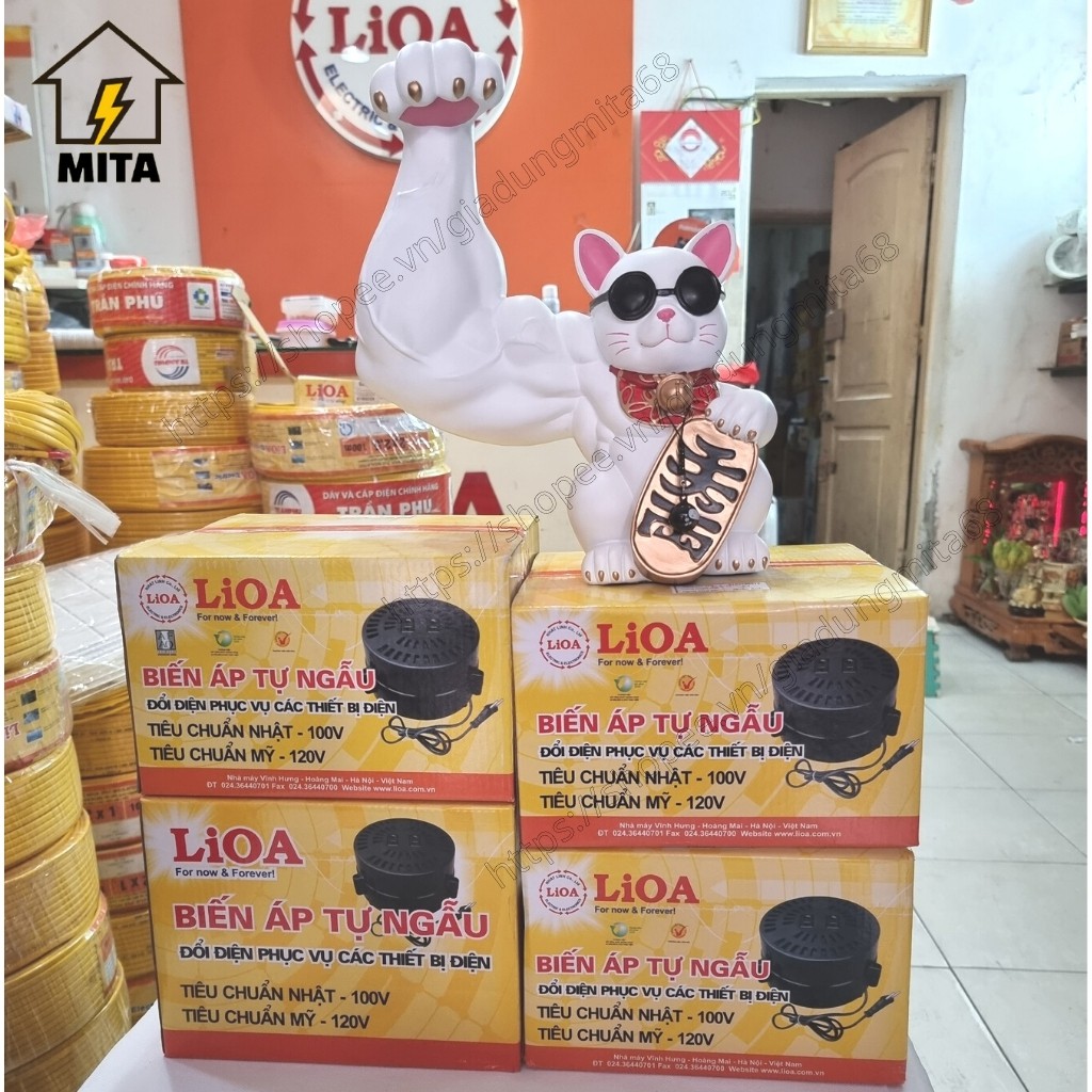 Biến áp đổi nguồn LiOA 1000/1200/1500/2000VA, biến áp đổi nguồn hạ áp LiOA ( Điện Vào 220V- Điện Ra 100V/120V) - MITA