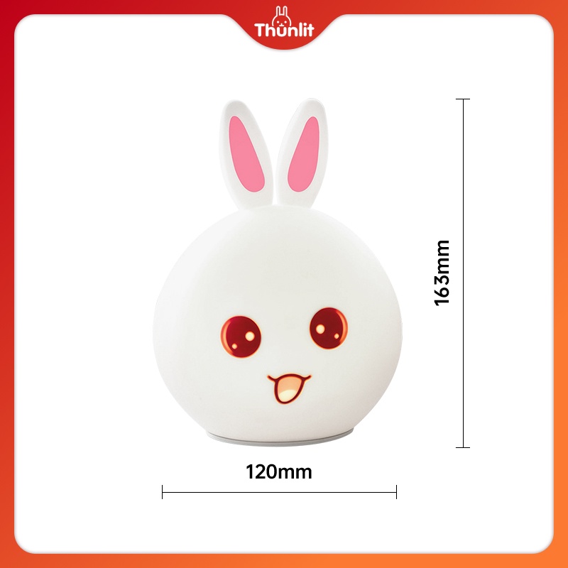 Đèn ngủ Thunlit hình thỏ có 3 pin nhiều màu sắc