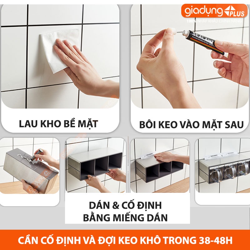 Bộ hộp đựng gia vị kèm kệ inox 304 cao cấp, dung tích lớn JIANXIA