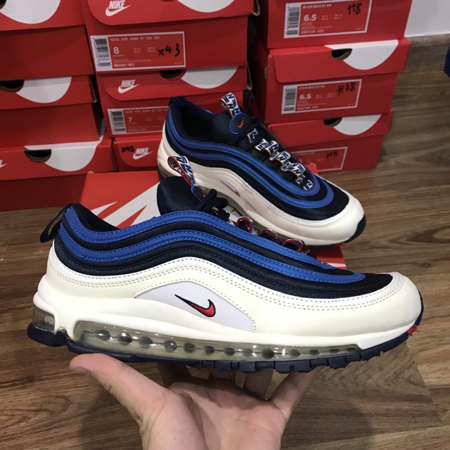 Free XẢ KHO THANH LÝ - RẺ | Ảnh Thật | GiàyThể Thao Airmax 97 Xanh Trắng Nam Nữ | Sale Rẻ | Có Sẵn 2020 . new