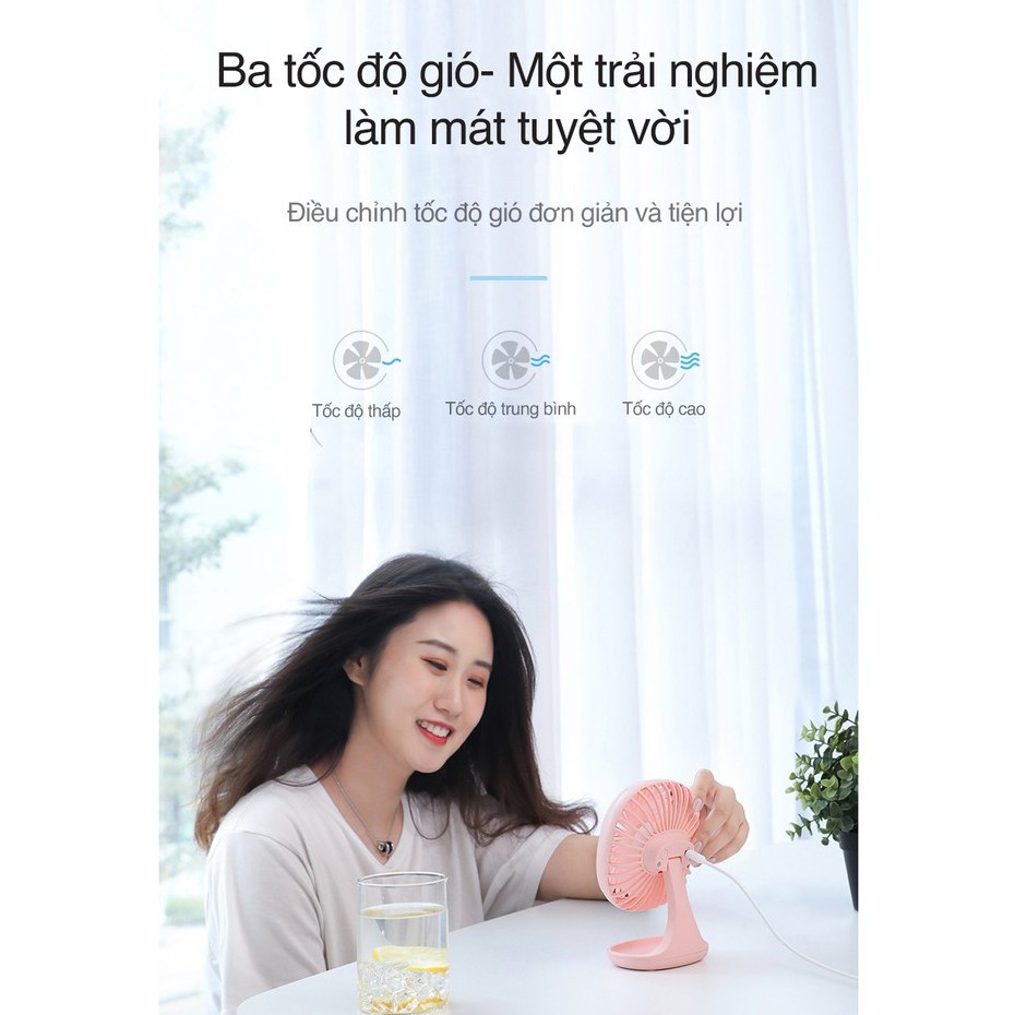 [3 MỨC TỐC ĐỘ] QUẠT BASEUS PUDDING-SHAPED CHÍNH HÃNG - QUẠT MINI ĐỂ BÀN CHỐNG ỒN | BigBuy360 - bigbuy360.vn