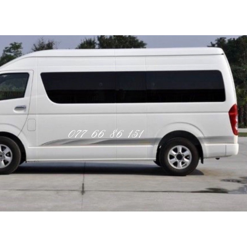 Tem Dán Sườn Xe Toyota Hiace.Tem Dán Sườn Xe hiace 16 chỗ. Tem Dán Xe hiace