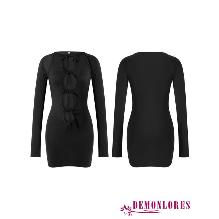 Đầm Body Tay Dài Cổ Tròn Màu Sắc Thanh Lịch Cho Nữ
