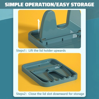 1Pcs Household Kitchen Multifunctiona Plastic Vertical Foldable Soup Spoon Lid Rack