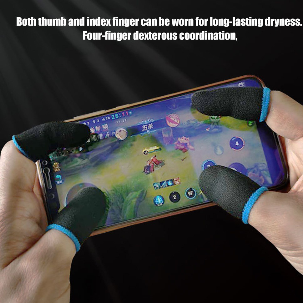 Bộ 2 Găng Tay Cho Ngón Tay Bằng Vải Dệt Kim Chống Mồ Hôi Cho Tay Cầm Chơi Game | BigBuy360 - bigbuy360.vn