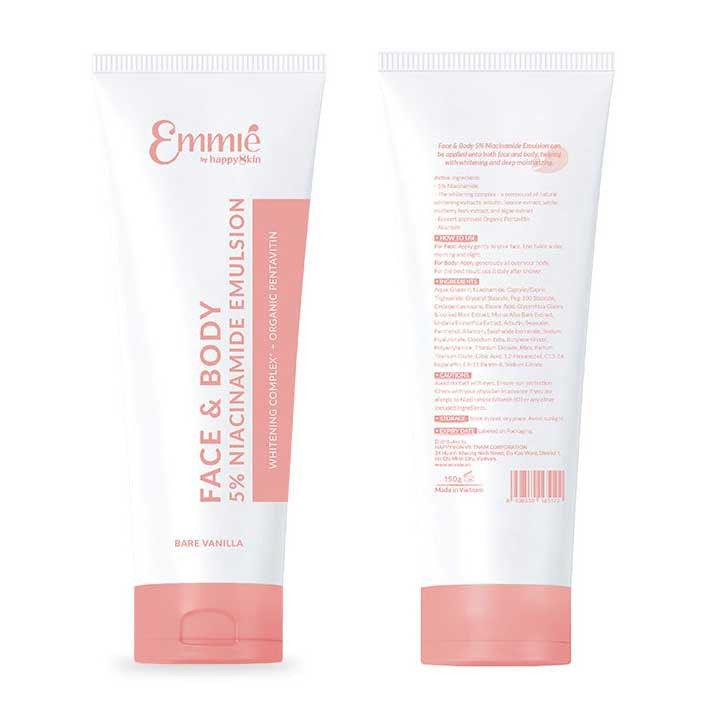 KEM DƯỠNG DA EMMIE FACE &amp; BODY 5% NIACINAMIDE EMULSION 150ML CHÍNH HÃNG - 8478