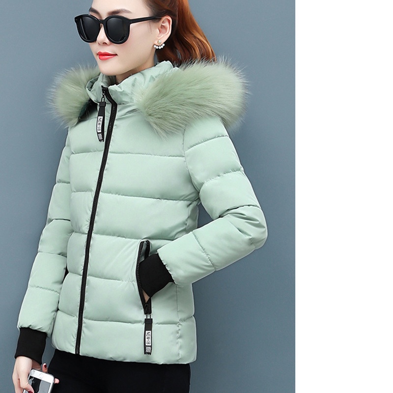 IELGY IELGY Áo Khoác Cotton Dày Tay Dài Màu Trơn Thời Trang Mùa Đông Mới Cho Nữ