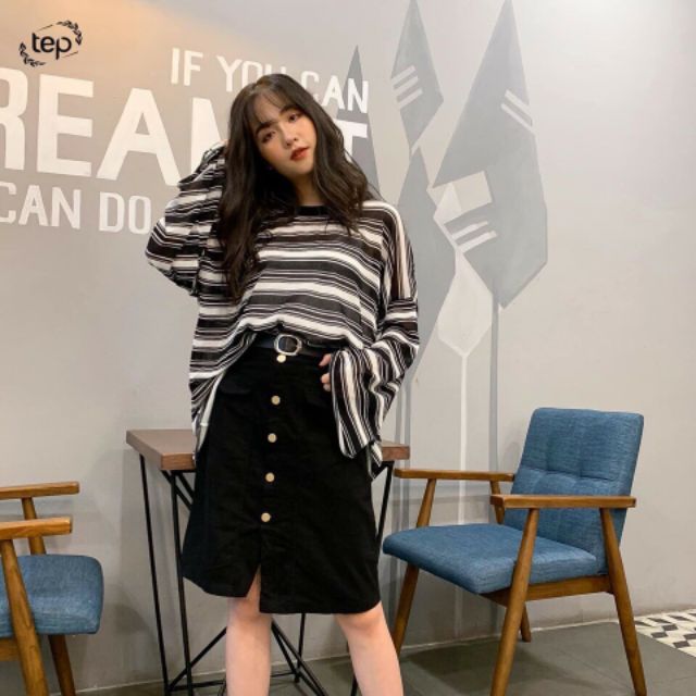 Áo len thụng phối kẻ form rộng [ Ảnh thật | BigBuy360 - bigbuy360.vn