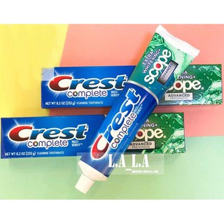 (232g) Kem đánh răng Crest complete Extra Whitening Scope Advanced Freshness 232g Của Mỹ