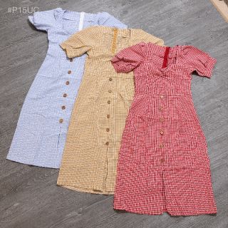 ĐẦM CARO CỔ VUÔNG NÚT GỖ
