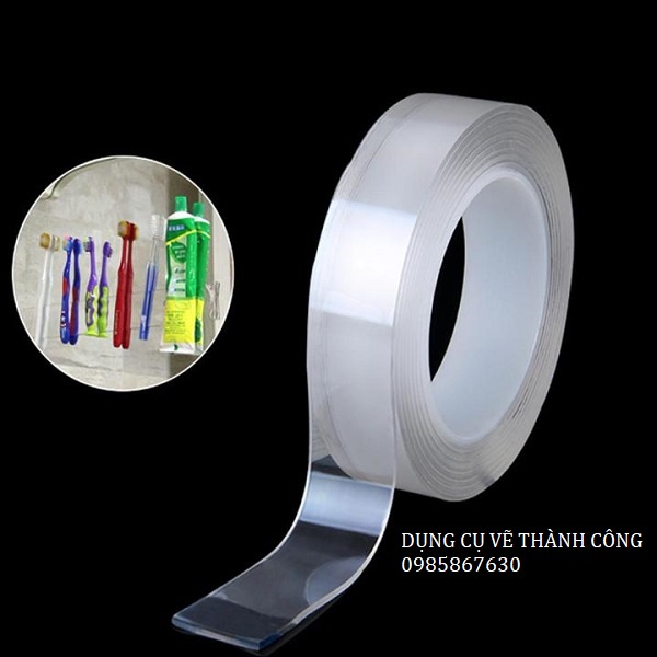 Băng Keo 2 Mặt Siêu Dính, Chống Thấm Nước, Trong Suốt ( Dài 3m, rộng 3cm)