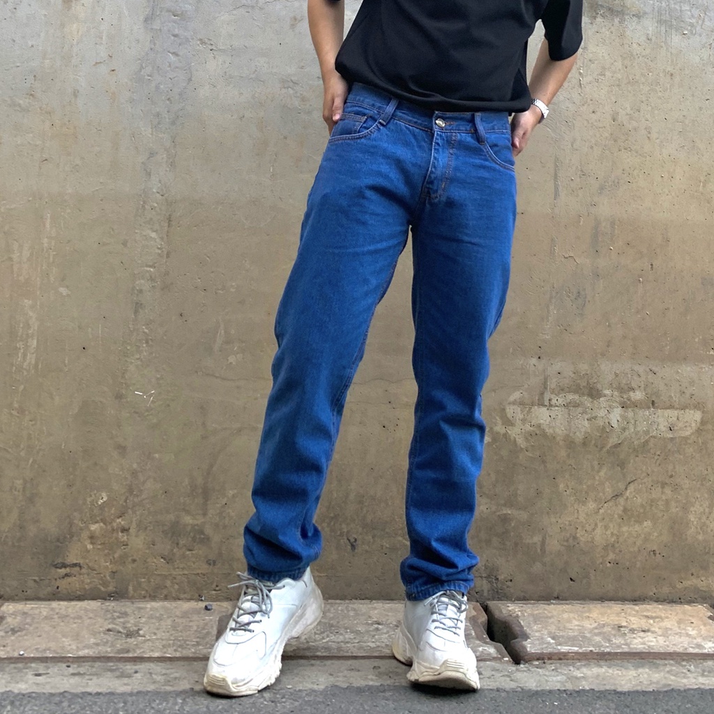 Quần jean nam ống suông trung niên chất bò trơn cao cấp big size