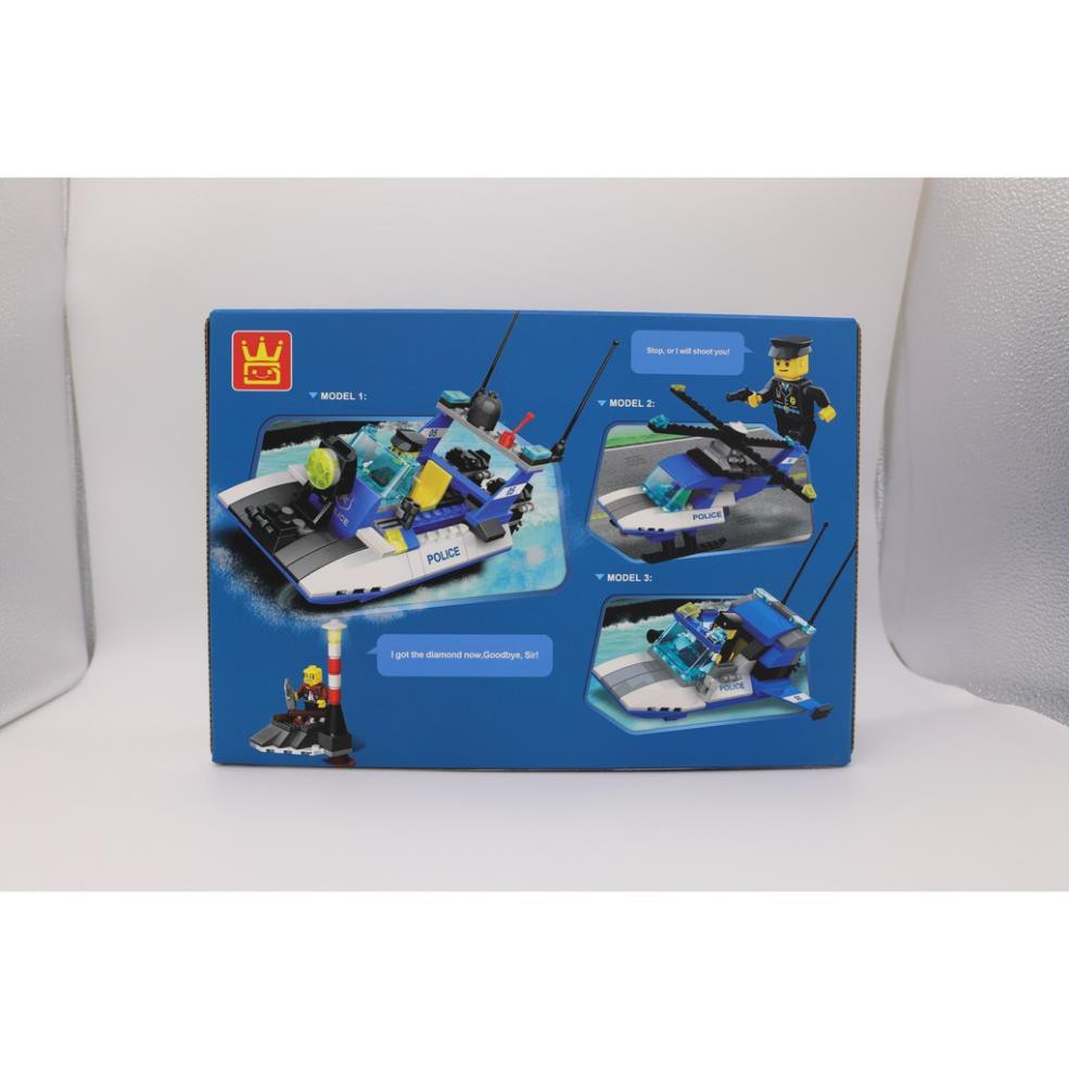 Lego ghép hình tàu cao tốc cảnh sát biển đồ chơi cho bé