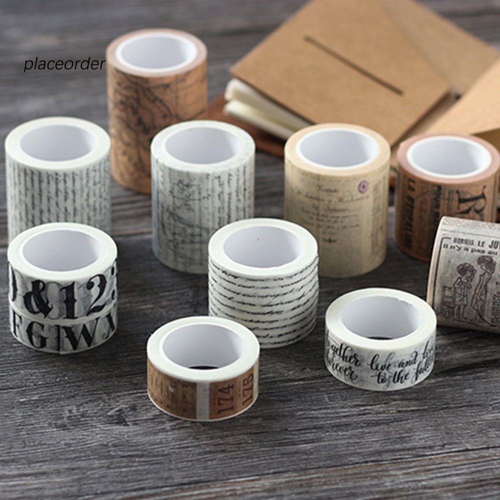 Cuộn băng dính washi thích hợp để trang trí sổ lưu niệm DIY phong cách vintage