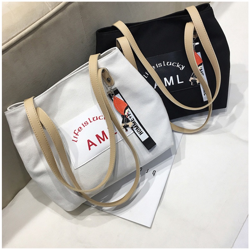 M97-Túi Xách Nữ Vải Canvas Cỡ Lớn Thời Trang Hàn Quốc Mới