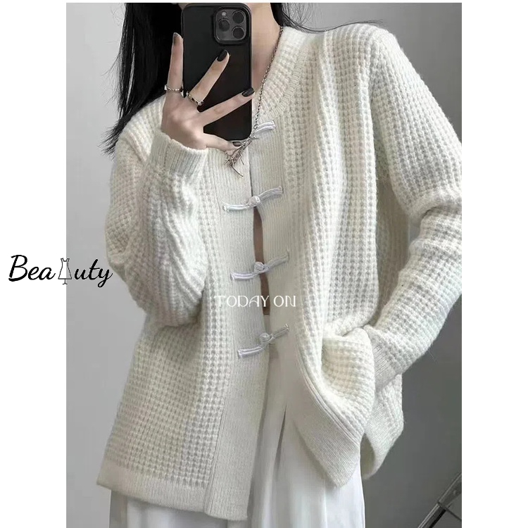 [MURIOKI] Áo Khoác Cardigan Thắt Nút Kiểu Trung Hoa Thời Trang Thu Đông Cho Nữ
