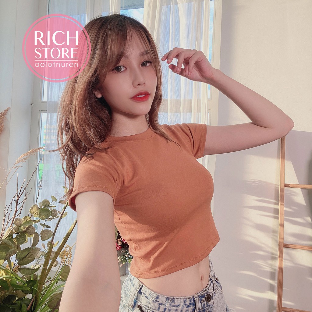 Áo croptop trơn 8 màu vải cotton lên dáng chuẩn LIKANO CRT14 | BigBuy360 - bigbuy360.vn