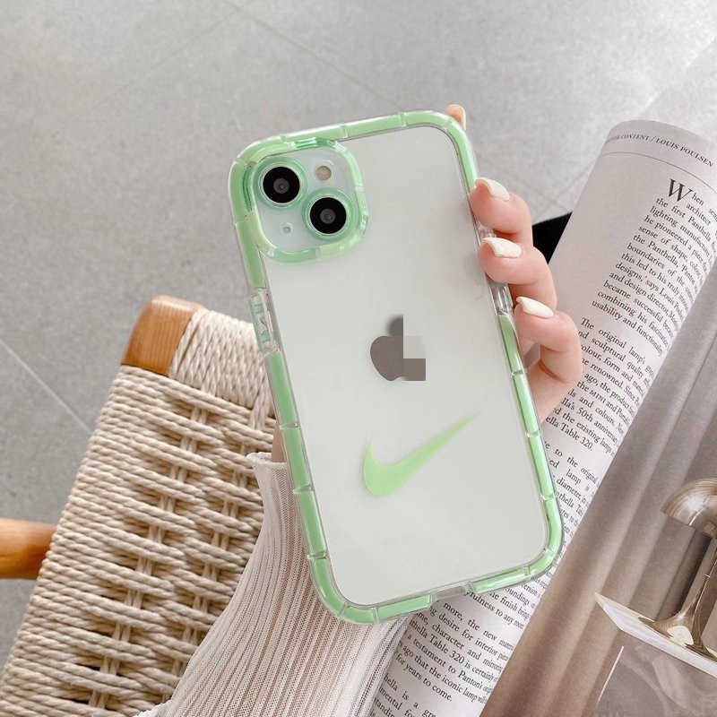 Phát sáng vào ban đêm Silicone mềm Ốp lưng iP iPhone 11 12 Pro Max X XS XR Max Đen Hồng Logo Nike Bàn thời trang nam Shin Case